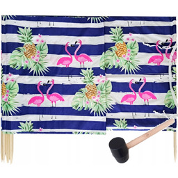 Parawan plażowy 12 metrów wzór 2 z młotkiem