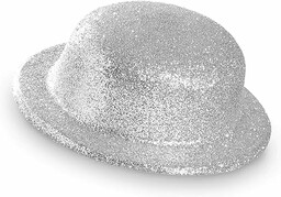 Widmann 28042 28042-Melone, z plastiku, srebrny, z brokatem,