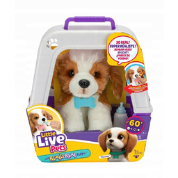 Little Live Pets Interaktywny Piesek Łatek z transporterem