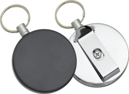 Retraktor Barbaric z klipsem Black ABS / Mirror