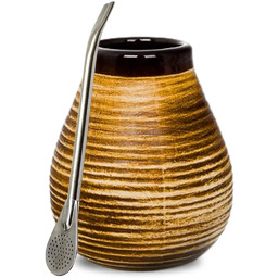 Zestaw Yerba Mate Tykwa Brązowa 280ml Kubek +