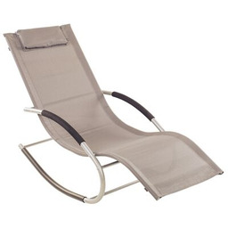 Leżak bujany 146 cm taupe