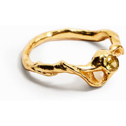 Pierścionek pozłacany z cyrkonią Zalio