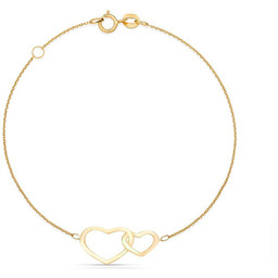 Złota bransoletka 585 klonówka serduszka 1,1g