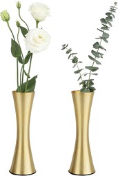 Vixdonos Metalowy wazon w odcieniu mosiądzu, 17 cm,