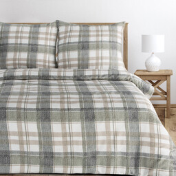 Pościel z satyny bawełnianej w kratę PTE-175