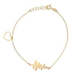 Złota bransoletka 585 puls z sercem 1g