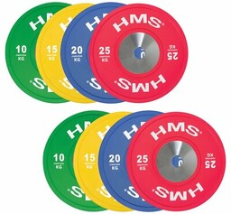 Zestaw talerzy olimpijskich HMS (8 pcs-10,15,20,25) PROFI SET