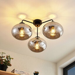 Lampa sufitowa Navidia Lindby, możliwość ściemniania, czarny, salon