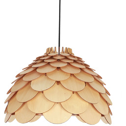 Lampa wisząca Burgo mała 1xE27 drewno LP-101335/1P S