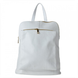 Plecak skórzany biały A4 lekki