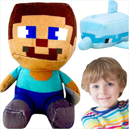 MINECRAFT - ZESTAW PLUSZOWYCH MASKOTEK 2w1 JEŻDŻACY STEVE