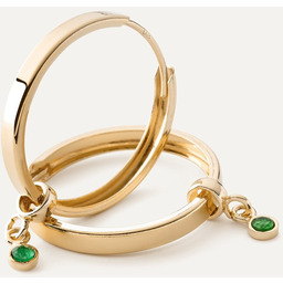 Srebrne kolczyki koła z zawieszkami - jadeit zielony