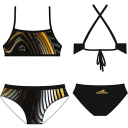 Aquafeel Bikini Professional, mini cross-back, czarny/złoty