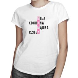Mama - krzyżówka - damska koszulka z nadrukiem