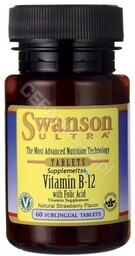 Swanson Witamina B-12 & kw.foliowy 60 tabs.