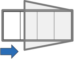 Gablota magnetyczna zewnętrzna, jednoskrzydłowa, 950 x 400 mm