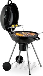 Relaxdays grill kulisty, Ø 53 cm, 2 ruszty,