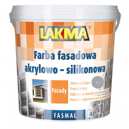 Lakma Fasmal Farba Elewacyjna Fasadowa Akrylowo-Silikonowa Trwała Szara