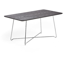 Stolik kawowy IRIS, prostokątny, 510 mm, chrom, dąb