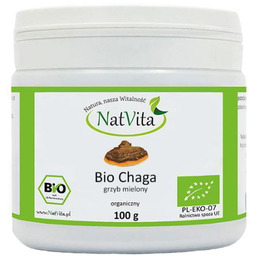 Chaga grzyb guz brzozy mielony BIO 100g Natvita