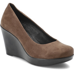 Karino Brązowe Czółenka Eleganckie Obuwie Damskie Na Koturnie