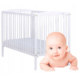 Łóżeczko Drewniane Dziecięce Clasico 120x60 cm Białe