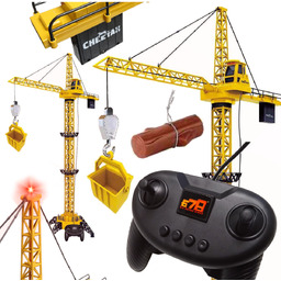 Dźwig Żuraw budowlany Zabawka Sterowany Pilotem Na Baterie
