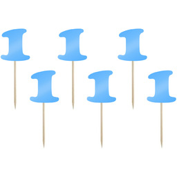 Pikery na roczek jedyneczki niebieskie - 6 szt.