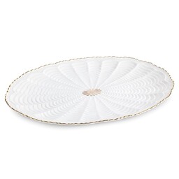 Eurofirany Patera ceramiczna 41x28x3 Gaia 04 kremowa złota