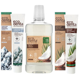 Zestaw ECODENTA Organic pasta Anti-plaque, Sensitivity Relief