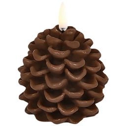Uyuni Lighting - Świeca LED PINE CONE, brązowa,