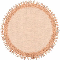 Okrągła podkładka z juty 38 cm, haftowana krawędź
