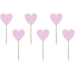 Pikery na tort Serca - 6 szt.