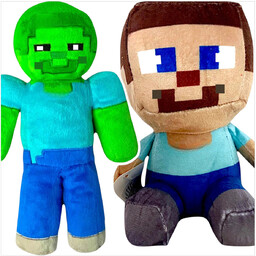 MINECRAFT - ZESTAW PLUSZOWYCH MASKOTEK 2w1 JEŻDŻACY STEVE