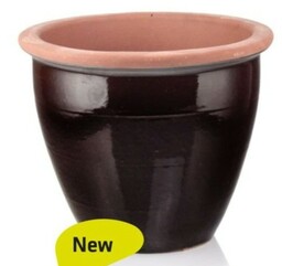 Brązowa donica ceramiczna ogrodowa 31 cm Polnix Glazed