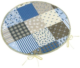 Bellatex Poduszka do siedzenia Adele okrągłagładka Patchwork niebieska