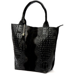 Vera Pelle shopperbag damska skóra naturalna wzór krokodyla
