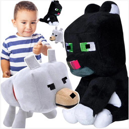 MINECRAFT - ZESTAW PLUSZOWYCH MASKOTEK 2w1 KOT PIES