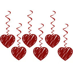 Świderki Serca perłowe na walentynki - 75 cm