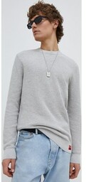 Superdry sweter bawełniany kolor szary lekki