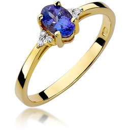 Złoty pierścionek Tanzanit 0,40ct żółte złoto pr. 585