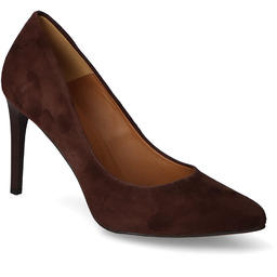 Czółenka Damiss DS-29/1 Czekoladowe zamsz