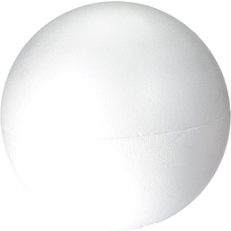 Rayher 3306100 kula styropianowa, biała, podzielna, 2 półskorupy,