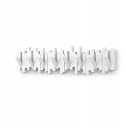 Wieszak ścienny biały do przedpokoju na ubrania kurtki