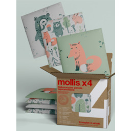 Panele tapicerowane PRINT LAS set 4 sztuki