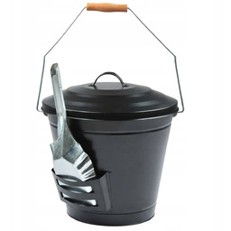Wiaderko na Popiół z Łopatką Metalowe Węglarka 34cm