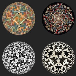 MAŁE PODSTAWKI SZKLANE NA STÓŁ - ESCHER Circle
