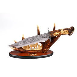 DUŻY KORDZIK MYŚLIWSKI JELEŃ POROŻE PREZENT DLA MYŚLIWEGO