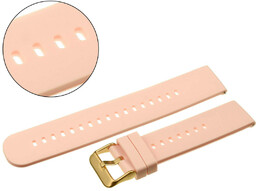 Pasek uniwersalny 18 mm silikonowy różowy, zapinka złota